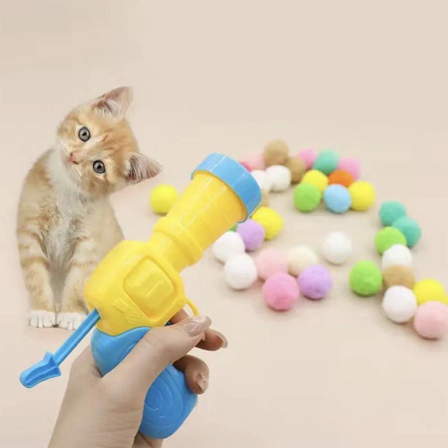 Brinquedo Interativo para Gatos Lançador de Bolinha Treinamento Criativo